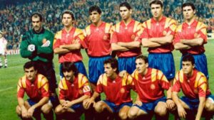  Foto once inicial: Zubizarreta, Giner, Nadal, Hierro, Julio Salinas, Alkorta; Camarasa, Bakero, Goicochea, Ferrer y Luis Enrique. // Fuente: Archivo @sport.es