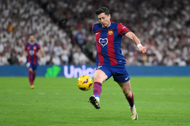 Robert Lewandowski en un encuentro del Barça