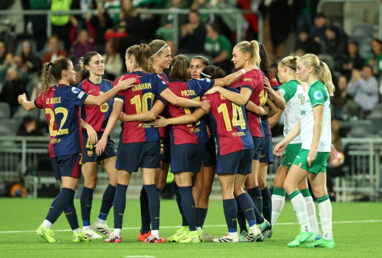 El Barcelona celebrando