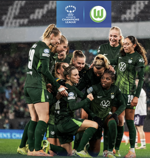 celebración de las jugadoras del Wolfsburgo